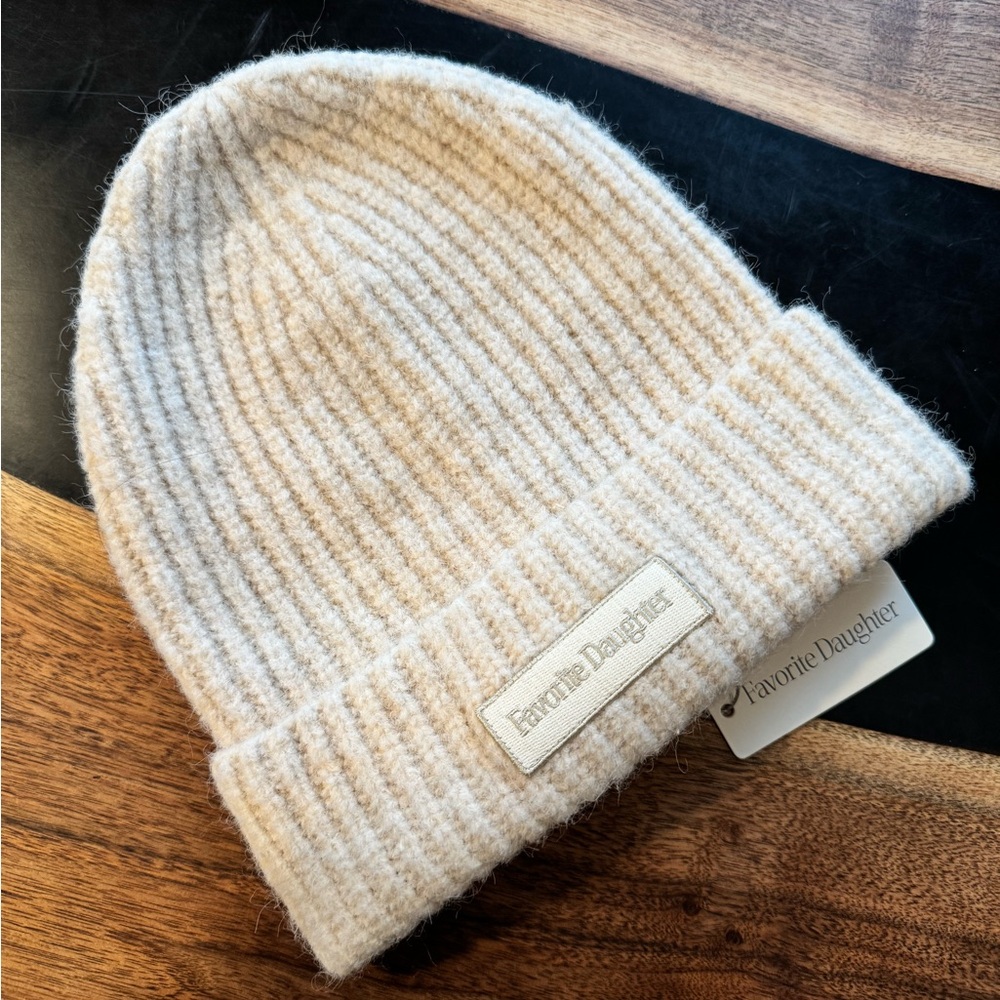 Favorite Daughter Beige Knit Beanie